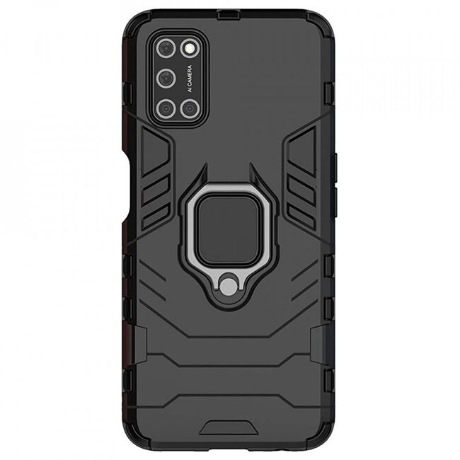 Husa oppo a52 4g / a72 4g cu inel, techsuit silicone shield - negru