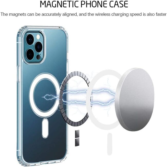 Pachet 360: Folie din sticla + Husa pentru iPhone 11 cu MagSafe anti-shock 1.5 mm, clear