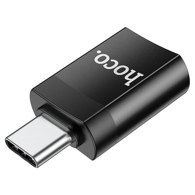 Adaptor OTG de la USB la USB-C Hoco pentru tablete si telefoane, negru