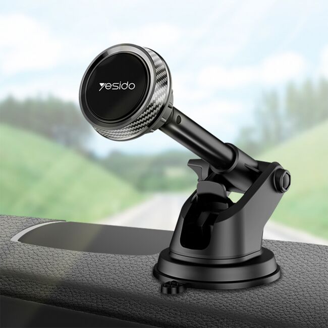 Suport telefon auto magnet Yesido C67 cu brat telescopic, negru