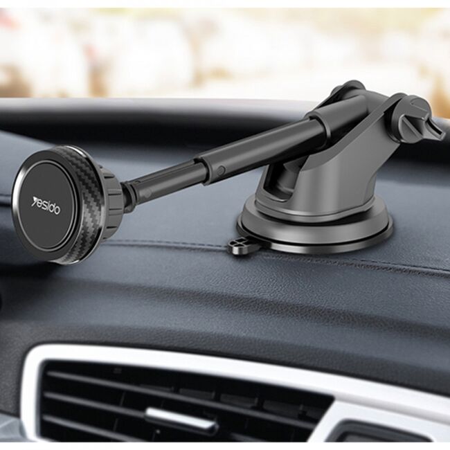 Suport telefon auto magnet Yesido C67 cu brat telescopic, negru