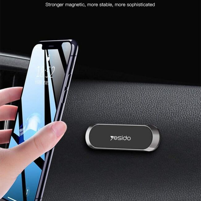 Suport telefon auto magnetic cu adeziv Yesido C55, negru