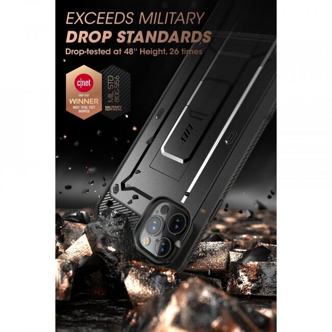 Husa iphone 13 pro max, 360 grade supcase unicorn beetle pro - , protectie display, negru
