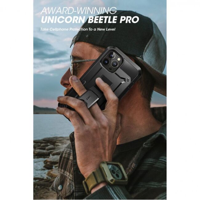 Husa iphone 13 pro max, 360 grade supcase unicorn beetle pro - , protectie display, negru