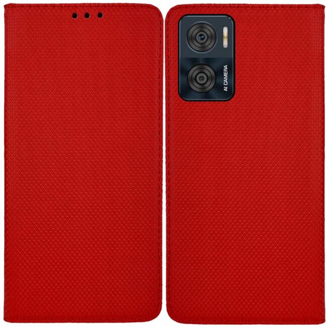 Husa Motorola Moto E22, E22i Wallet tip carte, rosu