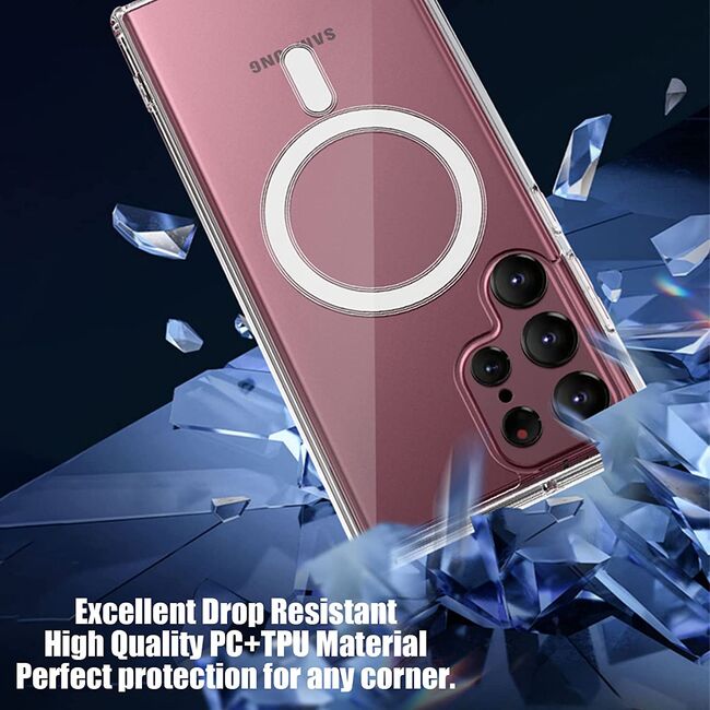 Husa pentru Samsung Galaxy S22 Ultra cu MagSafe anti-shock 1.5 mm, clear