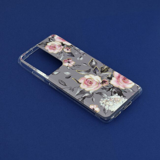 Husa samsung galaxy s21 ultra marble series, techsuit - bloom of ruth gray