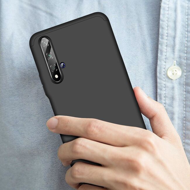 [Pachet 360°] Husa + Folie Huawei Nova 5 T /  Honor 20 GKK Original - Negru
