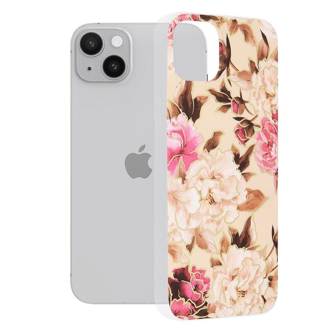 Husa apple iphone 14 plus marble series, techsuit - mary berry nude
