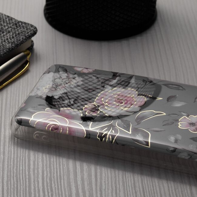 Husa apple iphone 14 pro max marble series, techsuit - bloom of ruth gray