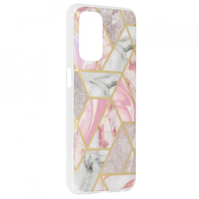 Husa oppo a54 5g / a74 5g / oneplus nord n200 5g marble series, techsuit - pink hex