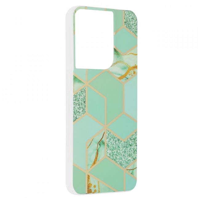 Husa oppo reno8 marble series, techsuit - green hex