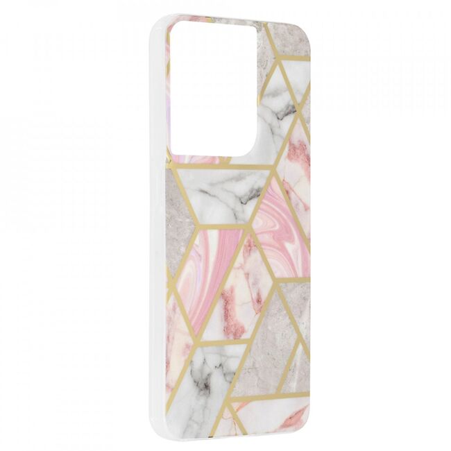 Husa oppo reno8 marble series, techsuit - pink hex
