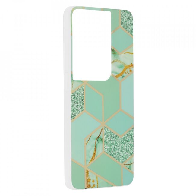 Husa oppo reno8 pro marble series, techsuit - green hex