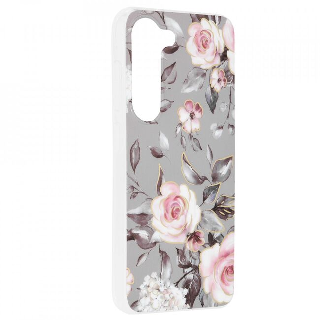 Husa samsung galaxy s23 marble series, techsuit - bloom of ruth gray