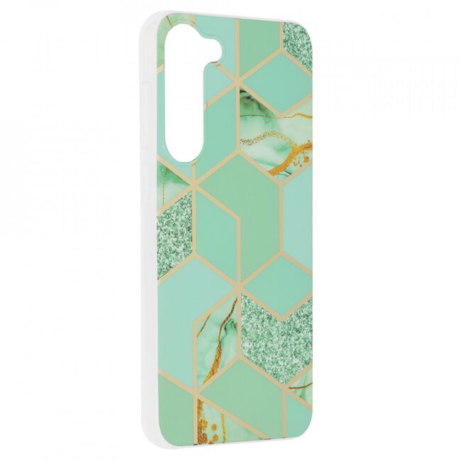 Husa samsung galaxy s23 plus marble series, techsuit - green hex