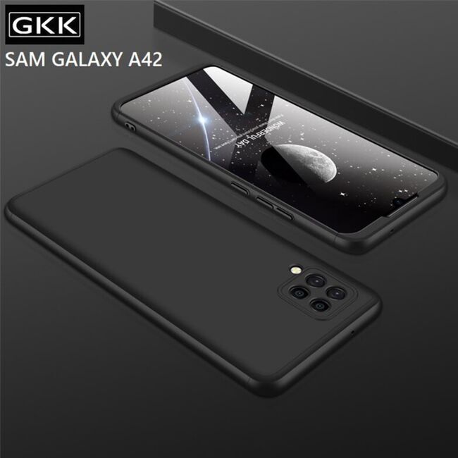 [Pachet 360°] Husa + Folie Samsung Galaxy A42 5G GKK Original - Negru