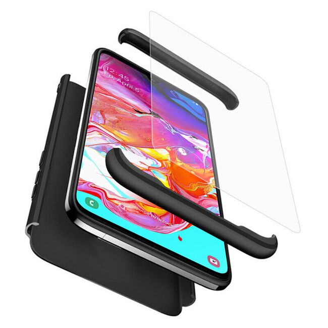 [Pachet 360°] Husa + Folie Samsung Galaxy A70 GKK Original - Negru