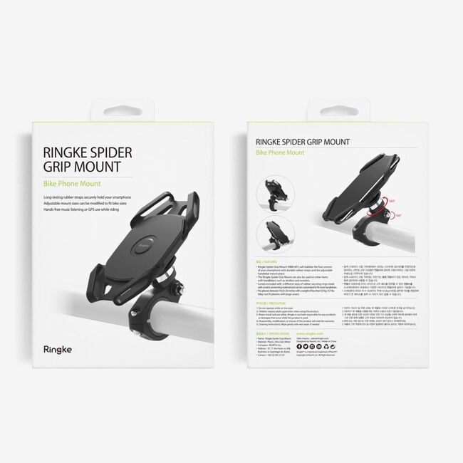 Suport Bicicleta Cu Prindere De Ghidon Pentru Telefoane Ringke Spider Grip Mount - ACSG0001 - Black