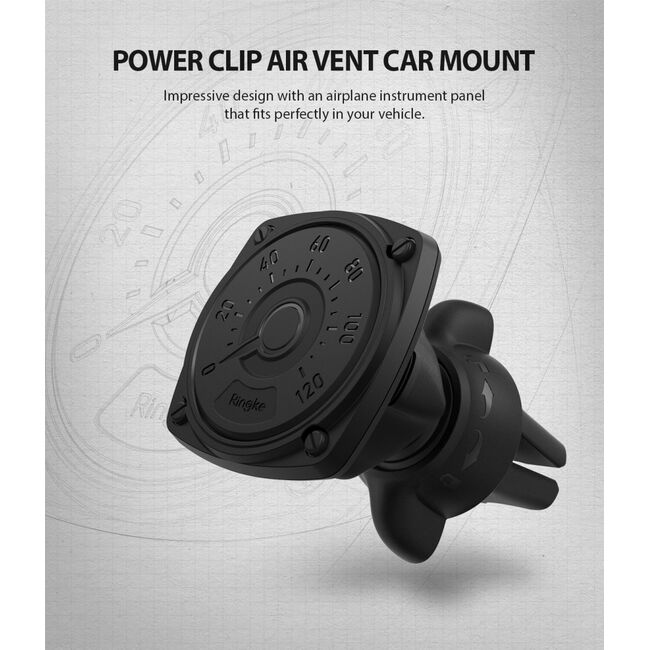 Suport Auto Pentru Grila De Ventilatie Magnetic Ringke Power Evo - Black