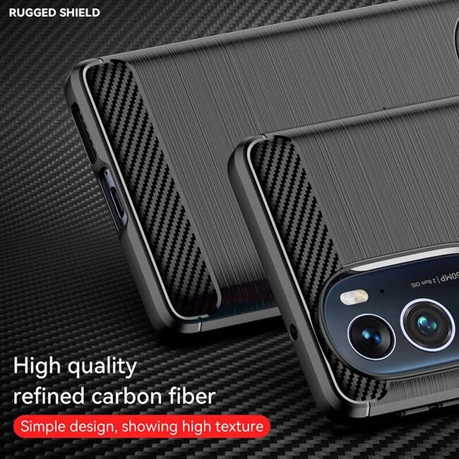 Husa Motorola Edge X30 Techsuit Carbon Silicone, negru