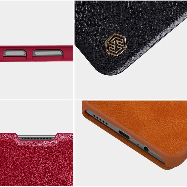 Husa Xiaomi Poco M4 Pro 5G Nillkin QIN Leather, rosu
