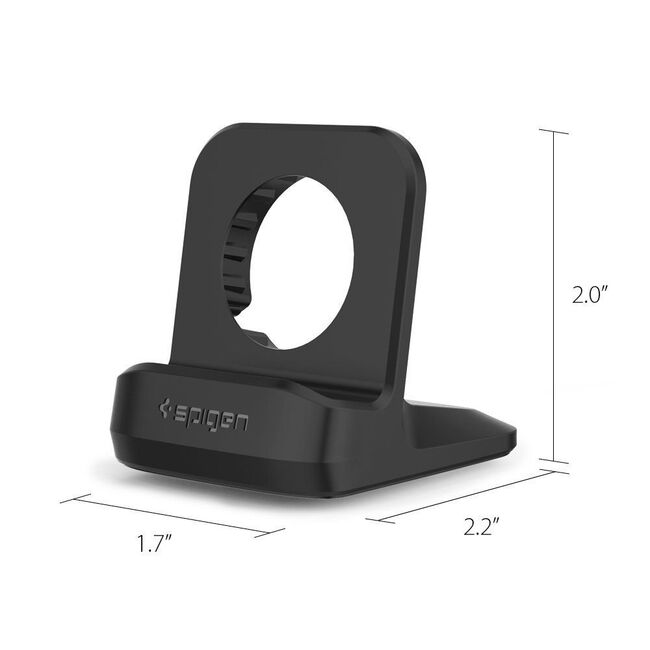 Suport Apple Watch 1/2/3/4/5/6/7/8/SE Spigen S350 Night Stand Pentru Birou - Black