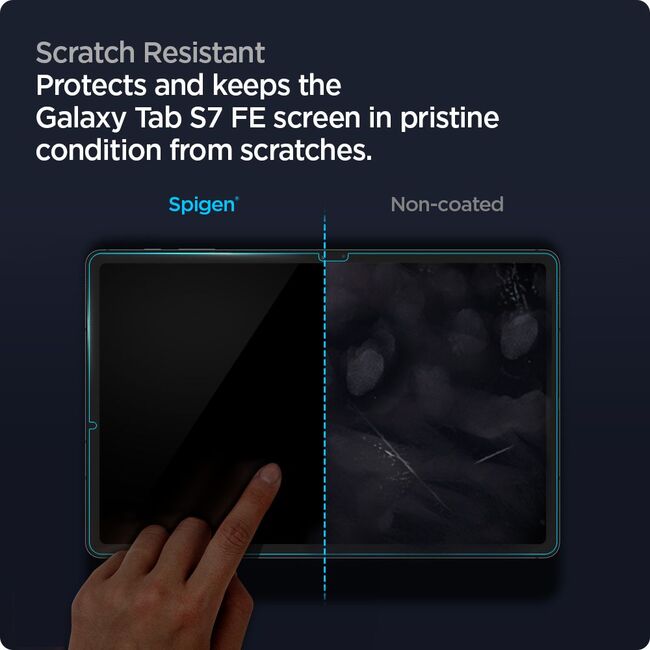 Folie Samsung Galaxy Tab S7 FE Spigen Glas.t R EZ Fit, transparent