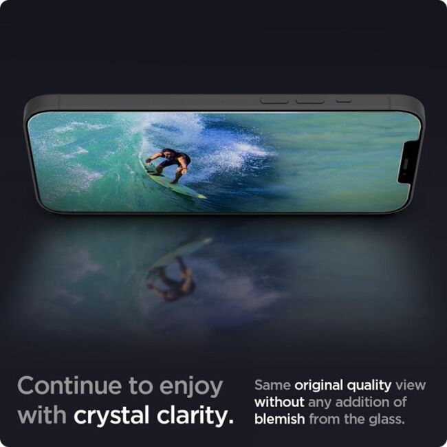 Folie sticla iPhone 12 Pro Max Spigen Glas.t R Slim HD, negru