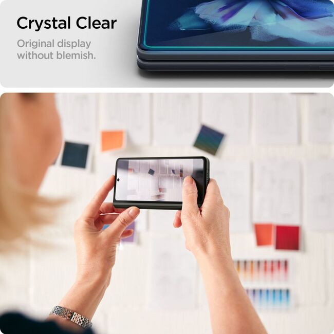 Folie sticla Samsung Galaxy Z Fold3 5G Spigen Glas.tR Slim, negru