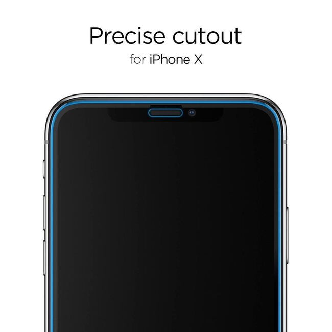[Pachet 2x] Folie Protectie iPhone 11 Pro Sticla Spigen GlassTR - Negru