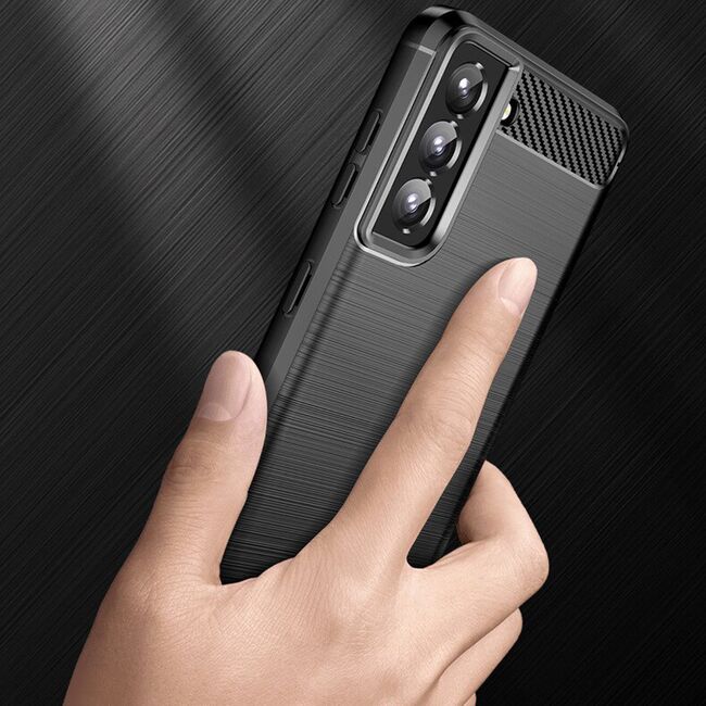 Husa Samsung Galaxy S22 5G Techsuit Carbon Silicone, negru