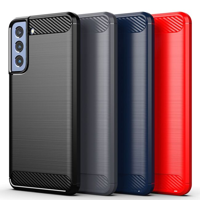 Husa Samsung Galaxy S22 5G Techsuit Carbon Silicone, negru