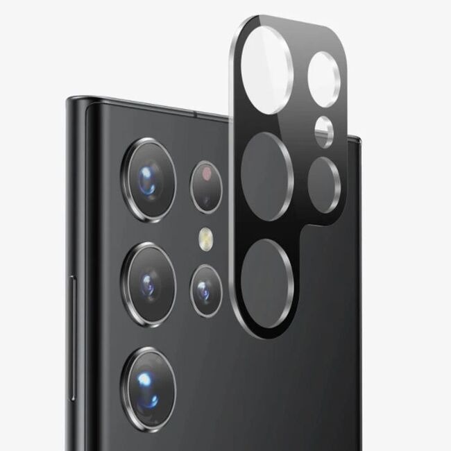 Folie camera Samsung Galaxy S22 Ultra 5G Lito S+ Metal Protector, negru