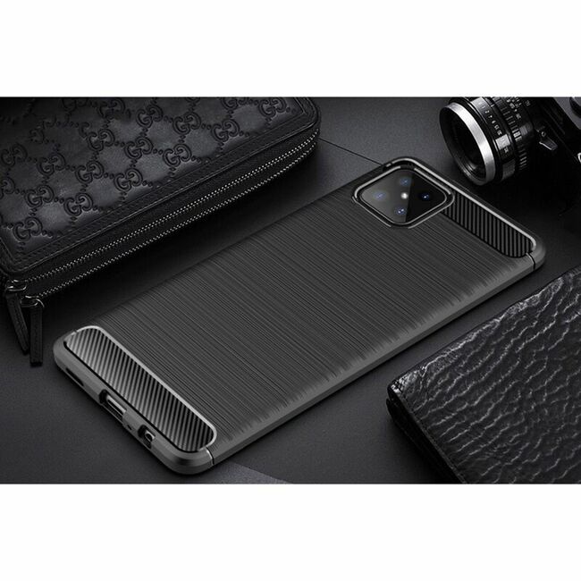 Husa Honor X8 Techsuit Carbon Silicone, negru
