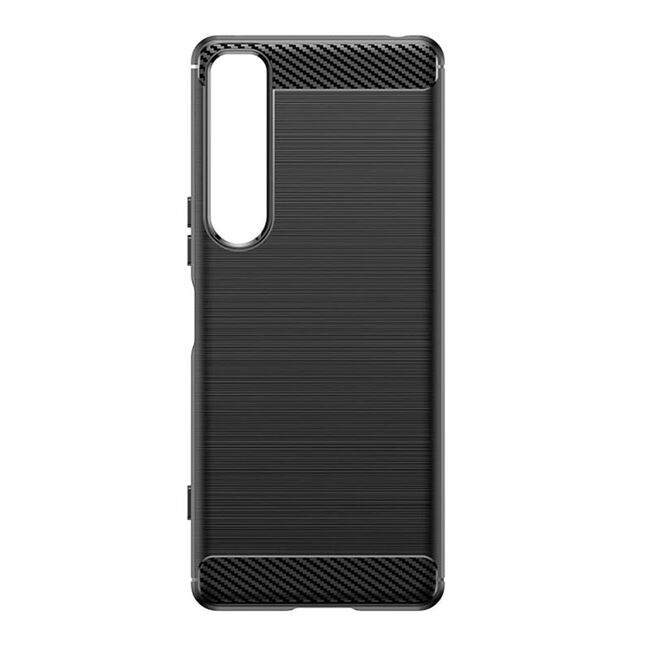 Husa Sony Xperia 1 IV Techsuit Carbon Silicone, negru