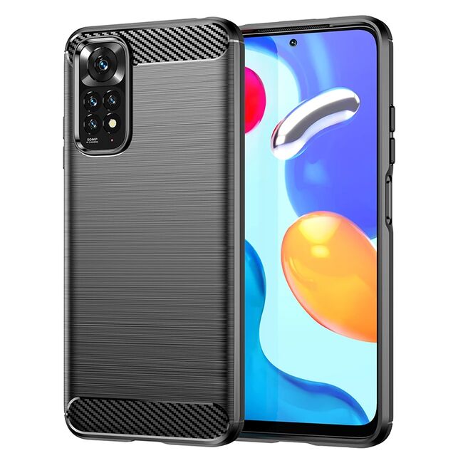 Husa Xiaomi Redmi Note 11/ Note 11s Techsuit Carbon Silicone, negru