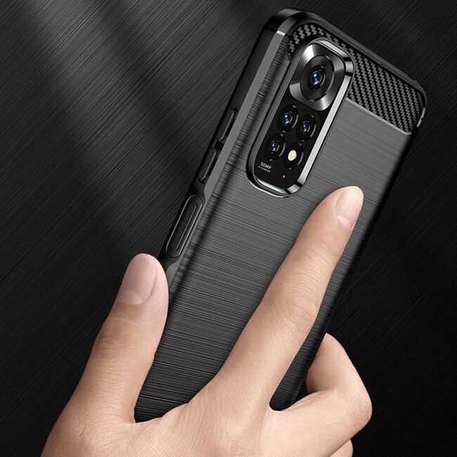 Husa Xiaomi Redmi Note 11/ Note 11s Techsuit Carbon Silicone, negru