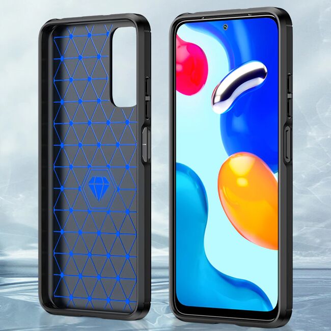 Husa Xiaomi Redmi Note 11/ Note 11s Techsuit Carbon Silicone, negru
