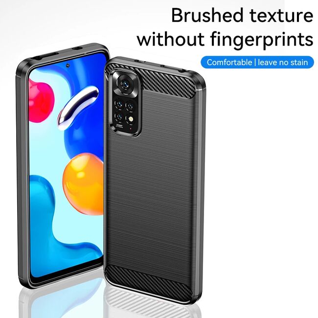 Husa Xiaomi Redmi Note 11/ Note 11s Techsuit Carbon Silicone, negru