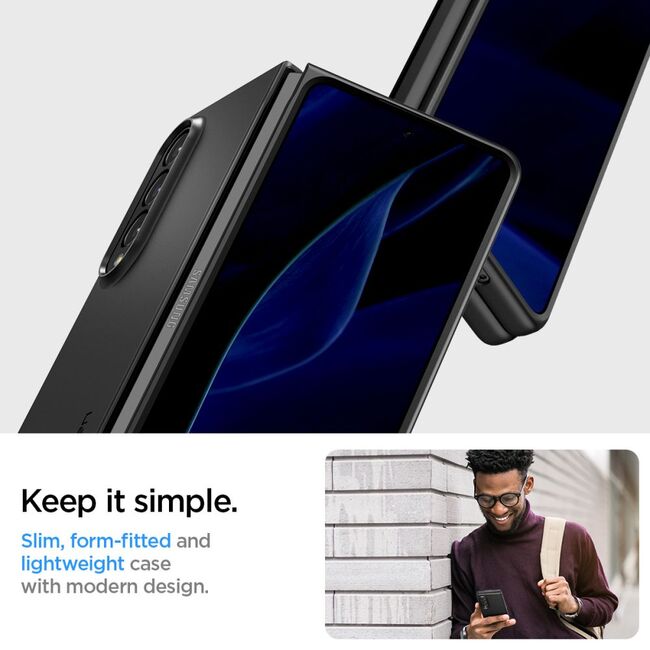 Husa Samsung Galaxy Z Fold4 Spigen Air Skin, negru