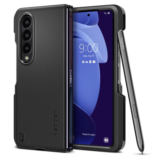 Husa Samsung Galaxy Z Fold4 Spigen Thin Fit Pen, negru