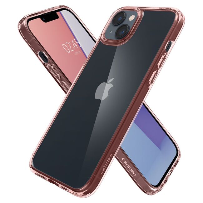 Husa transparenta iPhone 14 Spigen Ultra Hybrid, roz