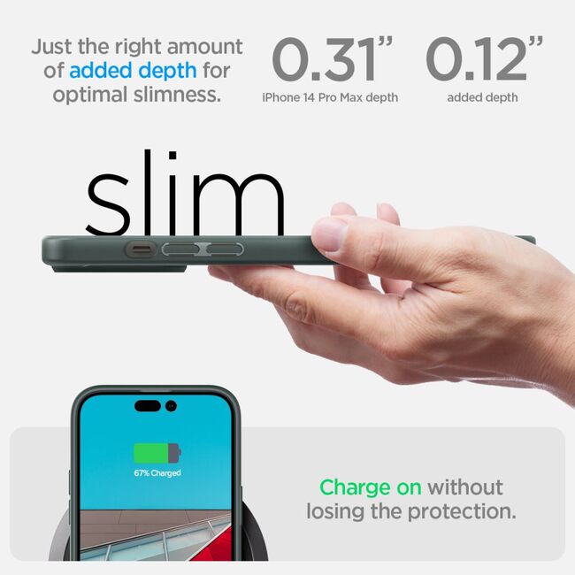Husa transparenta iPhone 14 Pro Spigen Ultra Hybrid, verde