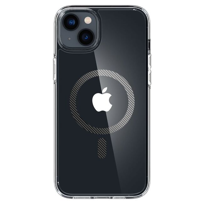 Husa transparenta iPhone 14 Plus Spigen Ultra Hybrid Mag, carbon fiber