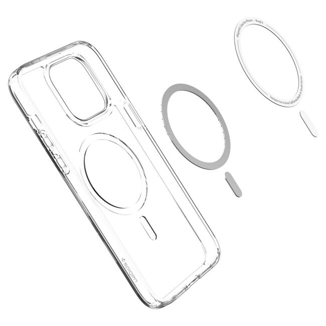 Husa transparenta iPhone 14 Pro Max Spigen Ultra Hybrid MagSafe, carbon fiber