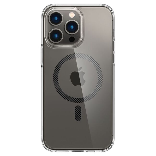 Husa transparenta iPhone 14 Pro Max Spigen Ultra Hybrid MagSafe, carbon fiber