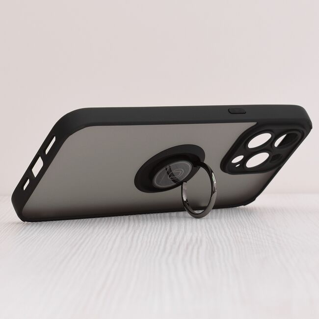 Husa iPhone 14 Pro Max Techsuit Glinth cu inel suport stand magnetic, negru