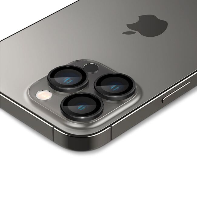 [Pachet 2x] Folie sticla camera iPhone 14 Pro Spigen Glas.tR Optik Pro EZ FIT, negru
