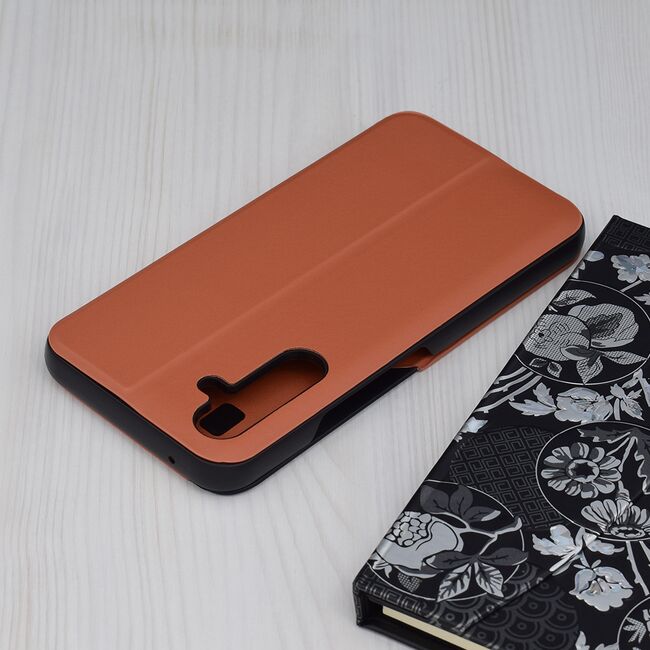 Husa Samsung Galaxy A54 Eco Leather View flip tip carte, portocaliu